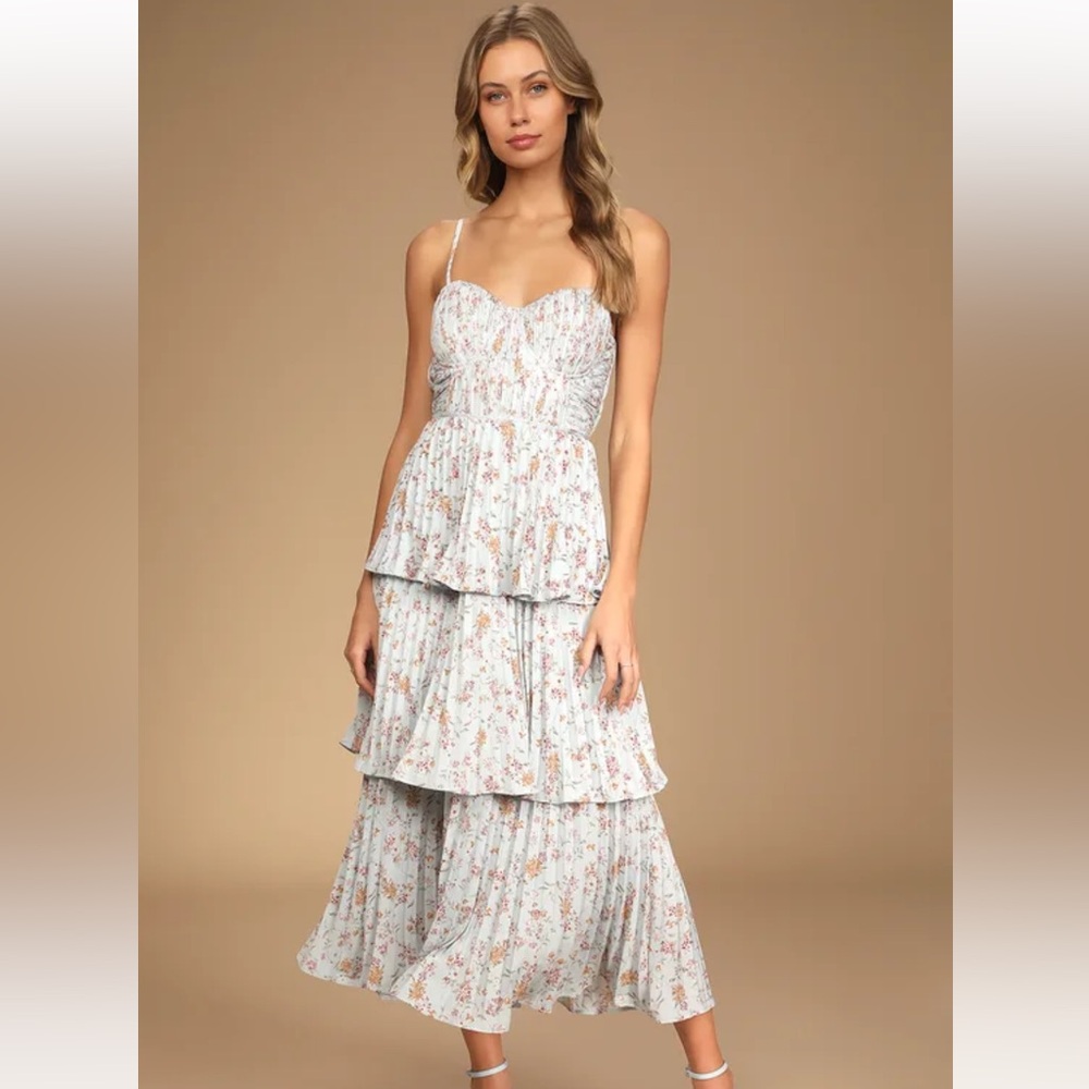Lulus Tiered Bustier Midi Dress